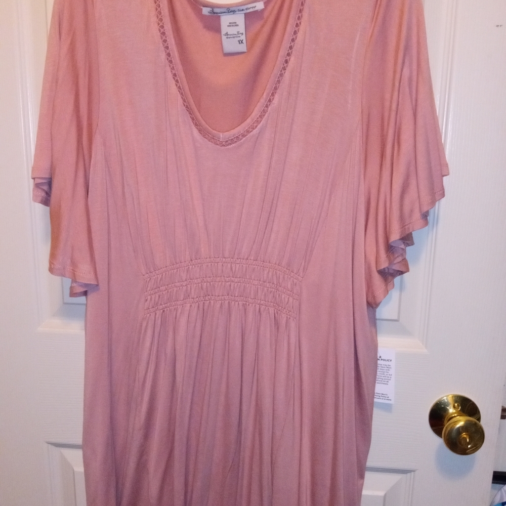 Women's American Rag Pink Short Sleeve shirt size 1X $59.50